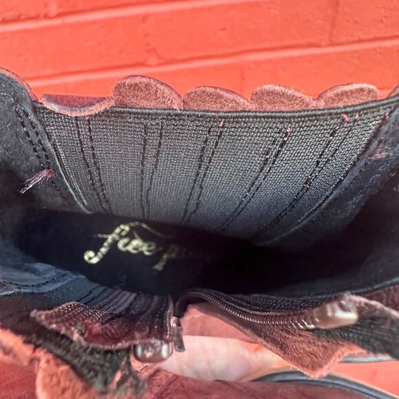 Free People Leather James Chelsea Ankle Boots Cherry Chocolate US 9 EU 40 NEW - Picture 12 of 14